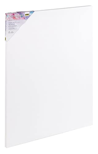 Idena 60006 - Keilrahmen mit Leinwand aus 100% Baumwolle, Grammatur 380 g/m², für Öl- und Acrylfarben, ca. 60 x 80 cm groß, weiß von Idena
