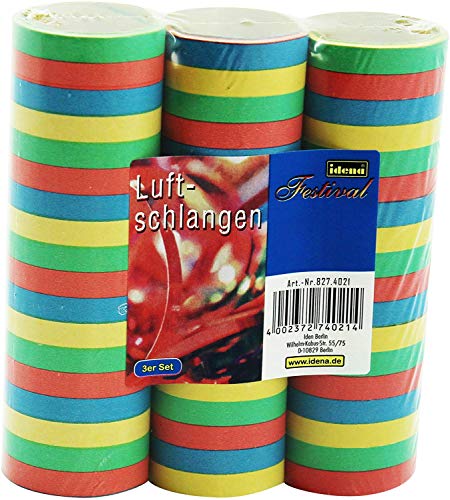 Idena 8274021 - Luftschlangen, Mehrfarbig (5x 3er Pack) von Idena