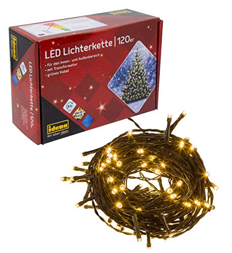 Idena 8325097 - LED Lichterkette mit 120 LED in warm weiß (120er, warm-weiß, 2) von Idena