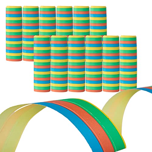 Idena 8274040 - Luftschlangen Set, 12 Rollen mit je 18 Abrisse, Dekoration, Kindergeburtstag, Karneval, Mottoparty von amscan