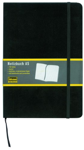 Idena Notizbuch A5 Schwarz, Kariert von Idena