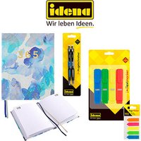 Idena Tagebuch Set ca. A5 punktkariert, blau/weiß Hardcover 368 Seiten von Idena