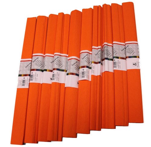 Krepp Papier 50 x 250 cm, verschiedene Farben(orange), 1 Stueck (10 Rolle) von Idena