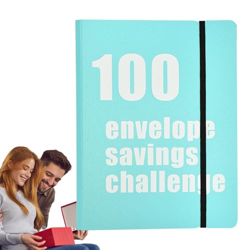 100 Umschläge sparende Herausforderung für Paare | 100 Tage Geldspar Challenge Geldbörse | Cash Savings Challenge Ordner – Einfache und Unterhaltsame Möglichkeit, 5.050 EUR zu Sparen von Idezek