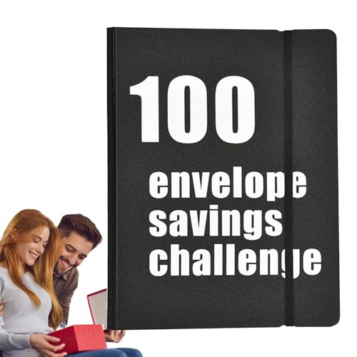 100 Umschläge sparende Herausforderung für Paare | 100 Tage Geldspar Challenge Geldbörse | Cash Savings Challenge Ordner – Einfache und Unterhaltsame Möglichkeit, 5.050 EUR zu Sparen von Idezek