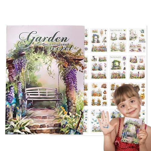 Idezek Gartenblumen-Aufkleber, Bücher, Gartenaufkleber für Scrapbooking,20-Blatt-Aufkleberpaket für Scrapbook-Buch | Journaling-Buchaufkleber für Gartenlandschaft für Flasche, Glas, Gepäck von Idezek