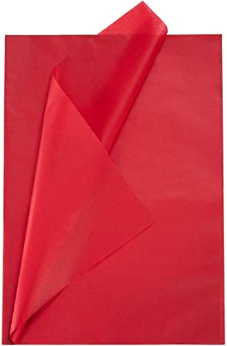 Geschenkpapier, säurefrei, 50 x 75 cm, Rot, 10 Blatt von Iedahcit Packaging