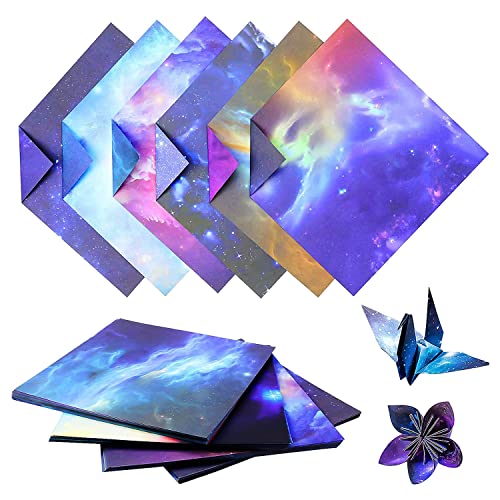 Iegefirm 200 Blatt Galaxy Space Stars Pattern -Papier, Doppelseitiges Farbiges -Papier für Kunsthandwerk (6X6Zoll) von Iegefirm