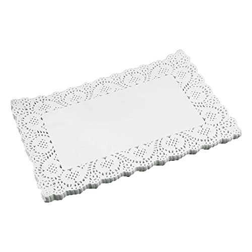 Iewroyt Rechteckpapier Doilies Paper Spitze Tee Party Taschenhaut Einweg Hochzeits Geburtstagsfeier Tischgeschirrpackung Packung 7,5 x 12 Zoll DOILIES Spitze Baumwolle von Iewroyt