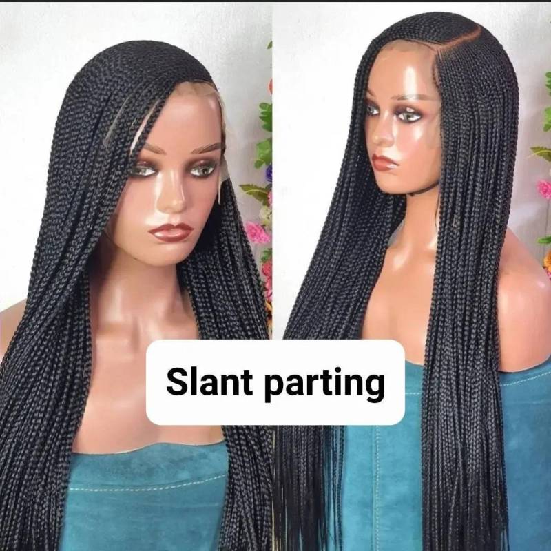 Handgemachte Schräge Parting Frontal Geflochtene Perücke, Cornrow Geflochtene Perücke. Ghana Weben. Flechtperücken Für Schwarze Frauen. Box Zopf von IjUltimateHair