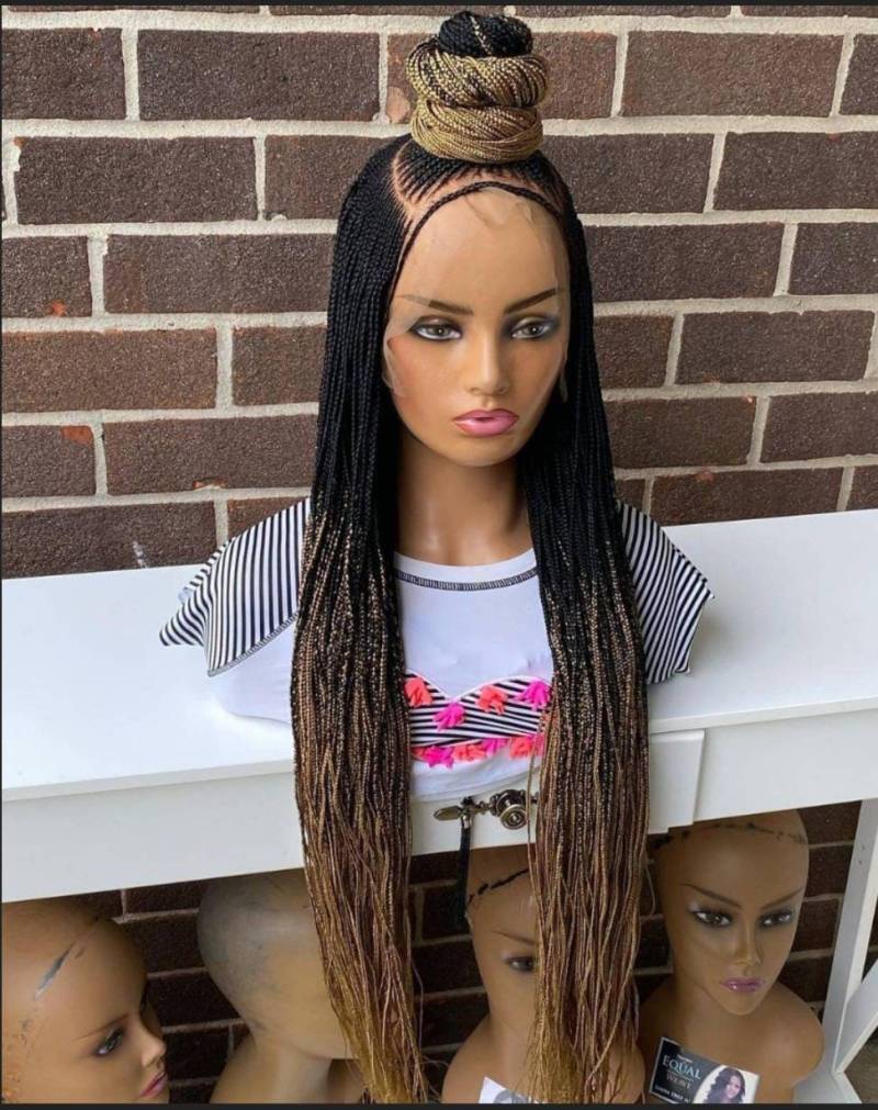 Pre-Order" Geflochtene Perücke, Versandfertig Handgemachte Cornrow Perücke Frontal. Flechtperücken Für Schwarze Frauen. Box Zopf Perücke von IjUltimateHair