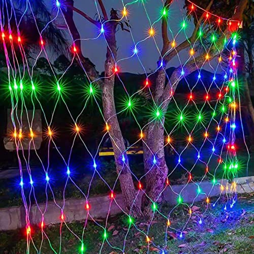 Ikodm 300er LED Lichternetz Lichtervorhang Lichterkette Bunt Deko Leuchte Innen und Außen mit Stecker(4.5x1.6m, 8 Modi) von Ikodm