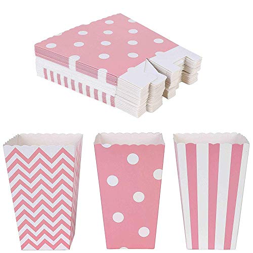 Ikruidy Popcorn Boxen 36 Stück Candy Container für Party Snacks, Süßigkeiten, Popcorn und Geschenke (Pink) von Ikruidy