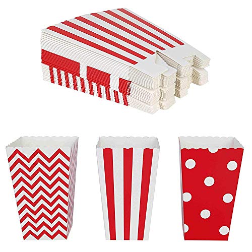 Popcorn Boxen 36 Stück Candy Container für Party Snacks, Süßigkeiten, Popcorn und Geschenke （Rot） von Ikruidy