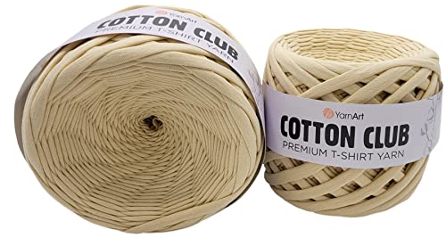 2 Ballen Baumwollgarn Ilkadim Export Cotton Club (ca. 620 Gramm), Textilgarn, 2 x ca. 110m Lauflänge, Stoffgarn (beige 7314) von Ilkadim Export
