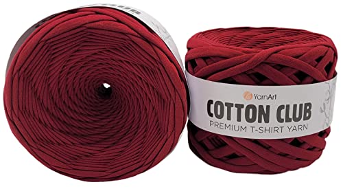 2 Stück Ballen Textilgarn Ilkadim Export Cotton Club (ca. 620 Gramm), T-Shirt Garn, 2 x ca. 110m Lauflänge, Stoffgarn (bordeaux 7335) von Ilkadim Export