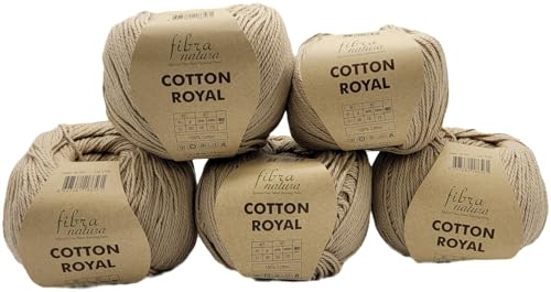 5 x 100 Gramm Ilkadim Export Cotton Royal Baumwollgarn, 500g Strickwolle, Strickgarn 100% Baumwolle einfarbig (natur 18-703) von Ilkadim Export