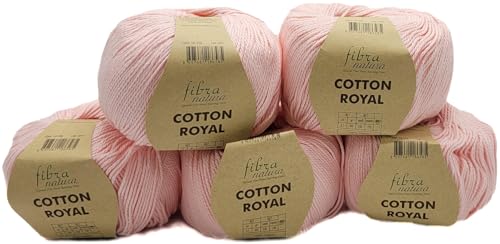 5 x 100 Gramm Ilkadim Export Cotton Royal Baumwollgarn, 500g Strickwolle, Strickgarn 100% Baumwolle einfarbig (rosa 18-705) von Ilkadim Export