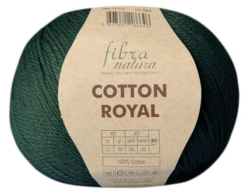 Ilkadim Export Cotton Royal 5 x 100 gr. Baumwolle Garn, 100% Baumwolle zum Stricken und Häkeln, 500 gramm Paket (dunkelgrun 18-732) von Ilkadim Export