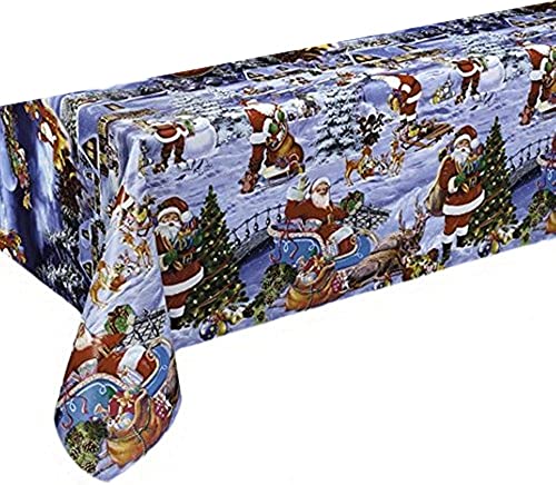 Wachstuch Tischdecke 110 x 140cm, Wachstischdecke abwaschbar, Wachstuchtischdecke wasserabweisend (Weihnachten 25c) von Ilkadim Export