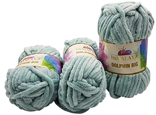 3 x 200 Gramm Himalaya Dolphin Big, Strickwolle extras dick, Babywolle 600 Gramm Wolle Super Bulky (graublau 76714) von Ilkadim