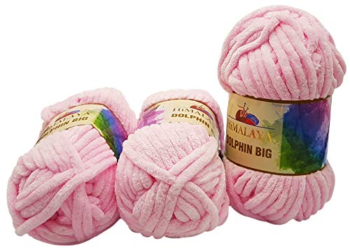 Ilkadim 3 x 200 Gramm Himalaya Dolphin Big, Strickwolle Extras dick, Babywolle 600 Gramm Wolle Super Bulky (rosa 76703) von Ilkadim