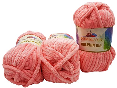 Ilkadim 3 x 200 Gramm Himalaya Dolphin Big, Strickwolle Extras dick, Babywolle 600 Gramm Wolle Super Bulky (rosa 76713) von Ilkadim