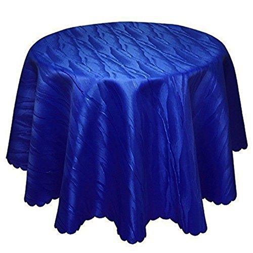 Ilkadim Damast Tischdecke dunkelblau bügelfrei, Marmor-Design royal blau, 120cm, 135cm oder 160cm Durchmesser, Tischtuch-Größe auswählbar (135cm) von Ilkadim