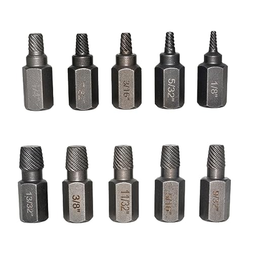 10 Pcs Beschädigter Schraubenextraktionsbohrbit Set Multi Spline Schraubenschraubenextraktionsschlupfzähne Entfernen von Illkjasfc