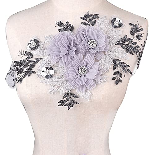 3D-Blumen Perlen Spitze Stoff Applikation Stickerei Nähen auf Patches für Hochzeit/Abendkleid Kleidung Patches von Illkjasfc