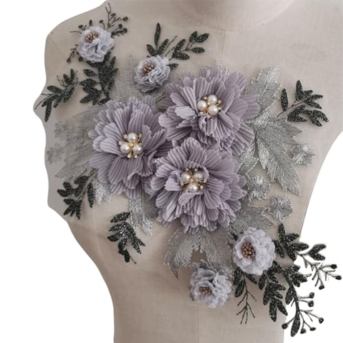 3D-Blumen Perlen Spitze Stoff Applikation Stickerei Nähen auf Patches für Hochzeit/Abendkleid Kleidung Patches von Illkjasfc