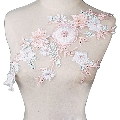 3D-Blumen Perlen Spitze Stoff Applikation Stickerei Nähen auf Patches für Hochzeit/Abendkleid Kleidung Patches von Illkjasfc