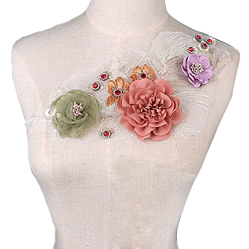 3D-Blumen Perlen Spitze Stoff Applikation Stickerei Nähen auf Patches für Hochzeit/Abendkleid Kleidung Patches von Illkjasfc