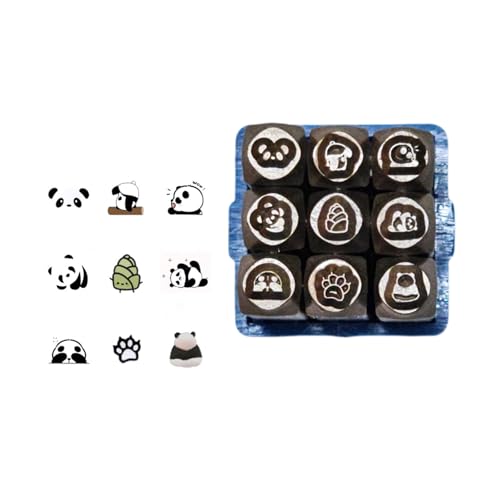 9PCS Metall Meißel Panda Serie Professionelle Metall Stempel Set Carving Werkzeug Muster Carving Werkzeug Stahl Textur Für Schmuck von Illkjasfc