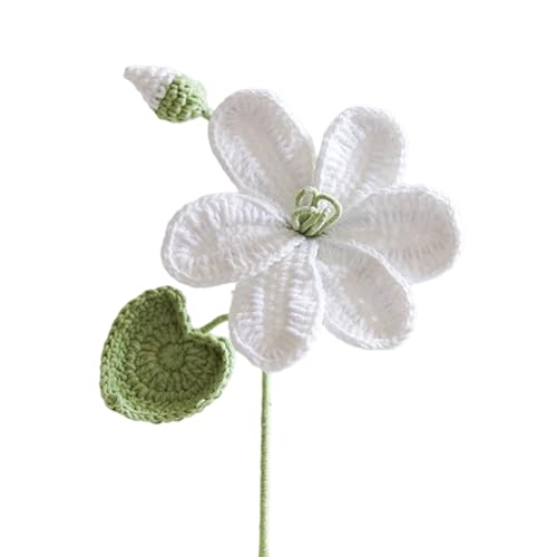 Illkjasfc Häkelblume für Hochzeit, Weihnachten, Valentinstag, Erntedankfest, künstlicher Baum, handgefertigt, gestrickt von Illkjasfc