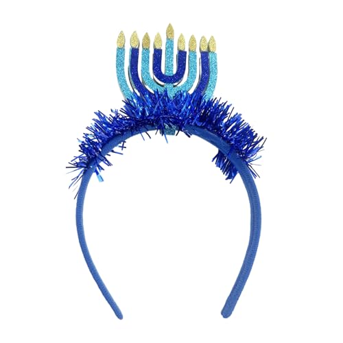 Illkjasfc Hanukkah-Stirnband, blaue Menora, Haarschmuck, Chanukah-Dekoration, festliches Partyzubehör, Foto-Requisiten für Kinder und Erwachsene von Illkjasfc