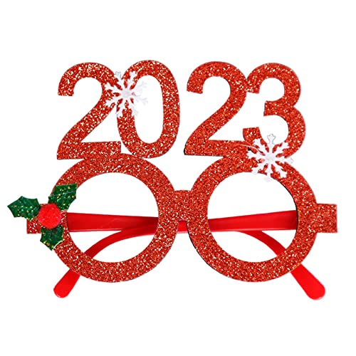 Illkjasfc Happy New Year Glasses 2023 Photo Props Photo Booth Frame Funny Christmas Glasses Decorations Navidad von Illkjasfc