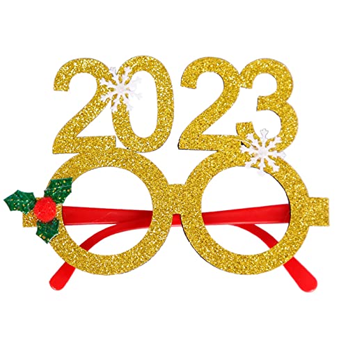 Illkjasfc Happy New Year Glasses 2023 Photo Props Photo Booth Frame Funny Christmas Glasses Decorations Navidad von Illkjasfc