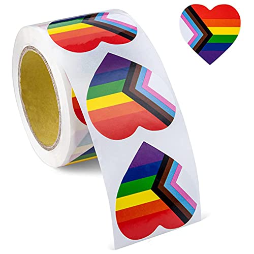 Illkjasfc Regenbogen-Aufkleber, dekorative Aufkleber, exquisite Herz-/Quadrat-Form-Aufkleber, Stücke/Rolle, Gay-Aufkleber von Illkjasfc