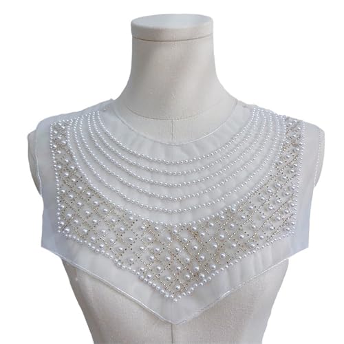 Illkjasfc Polyester Mesh Kragen Applikation Perlenstickerei Handnähen Kragen Dekorative Patches Corsage Für Formelle Anlässe Partykleid von Illkjasfc