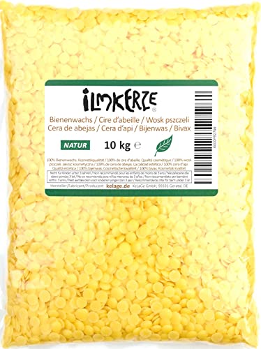 Ilmkerze® Bienenwachs Pastillen gelb 10 kg | Natur | ideal für Kosmetik Seifen Salben Wachstücher Kerzen Formkerzen Ziehkerzen Kerzengießen von Ilmkerze