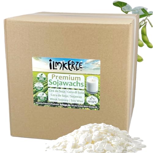 Ilmkerze® Premium Sojawachs Flocken 10 kg | natürlich | nachhaltig | palmölfrei | für Kerzen Kosmetik DIY Größen bis 10 kg von Ilmkerze