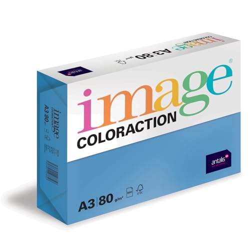 Image Coloraction Malta - farbiges Kopierpapier - DIN A3, 297 x 420 mm, 80 g/m² - buntes, holzfreies Druckerpapier für Kopierer - 500 Blatt - Fliederblau von Image Coloraction