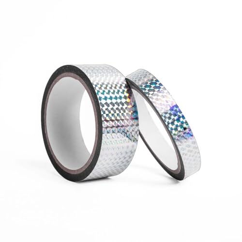 Imoumou 1 stück Laser Deko Klebeband Hologramm Klebeband Tape Dekoband für DIY Hula Hoop Gestaltung Dekoration Hochzeit Renovierung (Lasersilber, 2.4cm*50m) von Imoumou