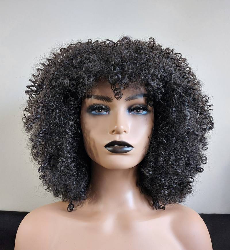 Imperfekter Engel Premium Quality Synthetic Afro Texture Perücke Stil "'laura'' Farbe 1B Natiral Black von ImperfectAngelUK