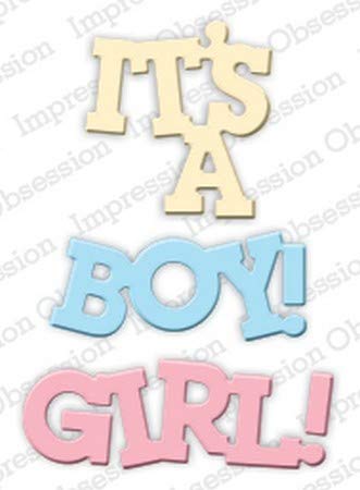 Stanzform für Scrapbooking (Baby Girl & Boy), Stahl (DIE527J) von Impression Obsession