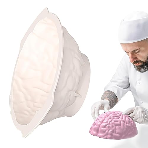 Imtrub Gehirn-Jello-Form - Gehirnformen für Epoxidharzguss | Realistische Gehirnform Gehirnformen für Epoxidharzguss Kuchendekoration Backwerkzeuge für Halloween-Party-Requisiten von Imtrub