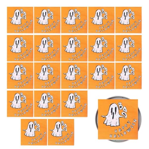 Imtrub Geister-Papierservietten,Halloween-Servietten - Dekorative Papierhandtücher für,Halloween-Servietten-dekorationen, bedruckte Servietten mit Halloween-Boo-Geistermotiv für zubehör von Imtrub