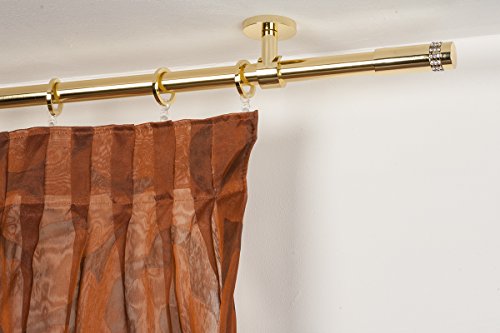 InCasa Gardinenstange Ø 20 mm, Länge: 300 cm, Glanz Messing – komplett von InCasa