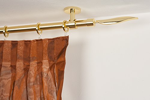 InCasa Gardinenstange Ø 20 mm, Länge: 340 cm, Glanz Messing – komplett von InCasa